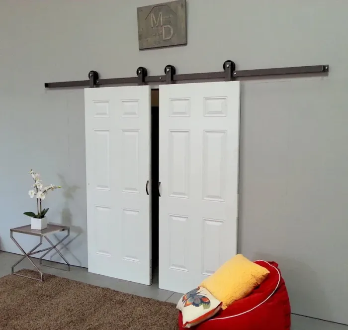 Small barn door hardware