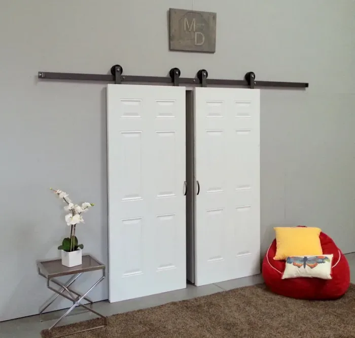 Small barn door hardware