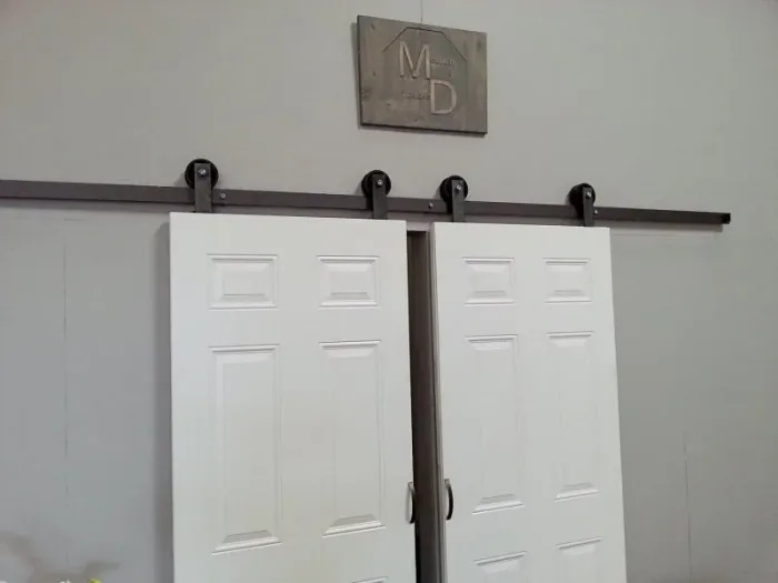 Small barn door hardware