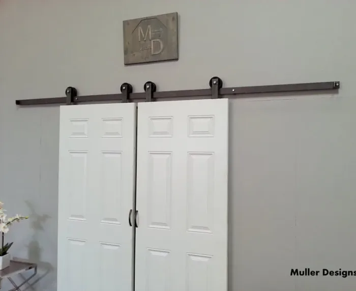 Small barn door hardware