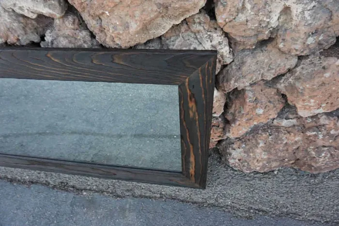 BLACK WOOD MIRROR - Image 2