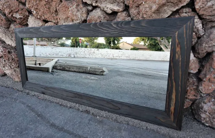 BLACK WOOD MIRROR