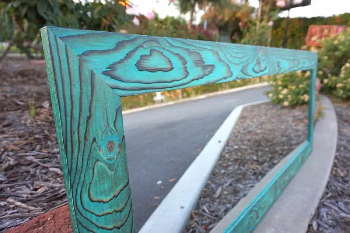 TURQUOISE WOOD MIRROR - Image 2