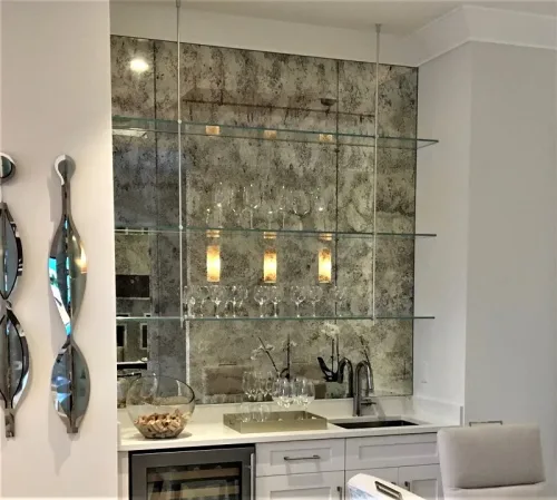 Custum Antique mirror tiles to cover 34 1/4” x 80 3/4”. for Kevin L