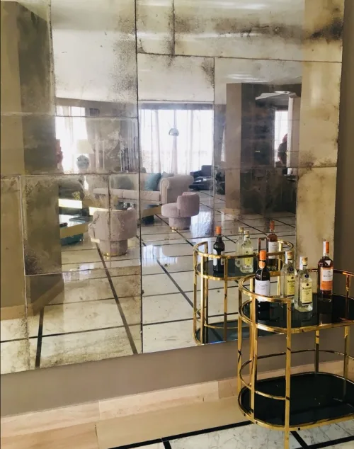 Custom Antique mirror tile 14" x 29 for Paul C