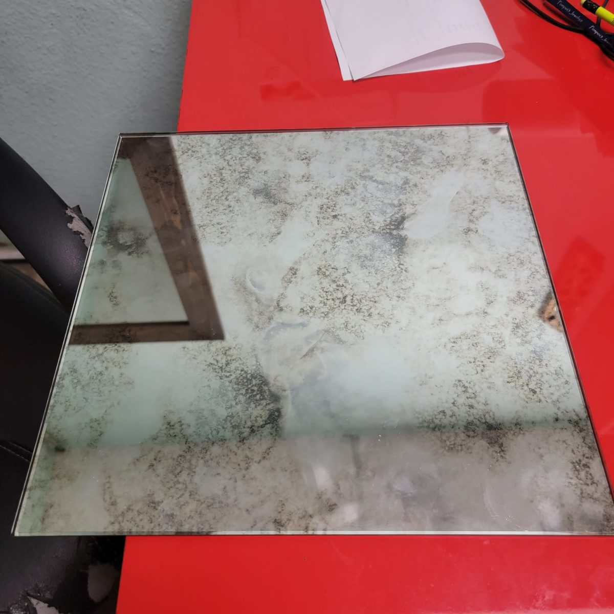 Antique custom cut mirror tiles 48x 23''x 23'' fror jon W Müller Designs