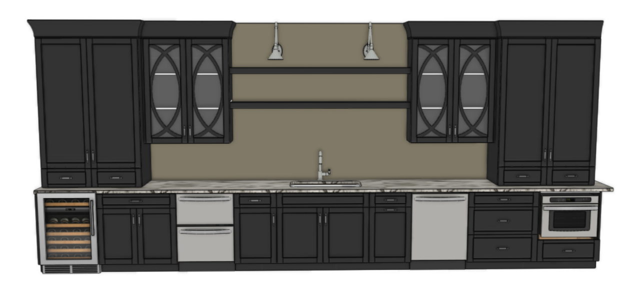 Custom Antique mirror tiles for kitchen project for Creations, LLC