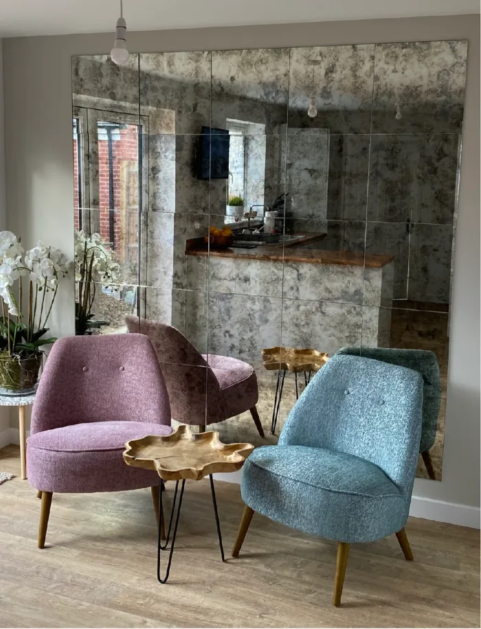 Custom Antique mirror tiles for Nick Lynum