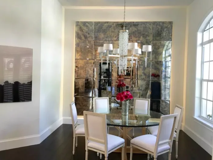 Custom Antique mirror tiles to cover 85.25'' x 85.25'' for Colleen M