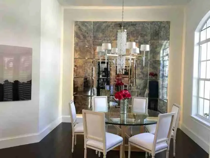 antique glass mirror , antique mirror glass - Image 4
