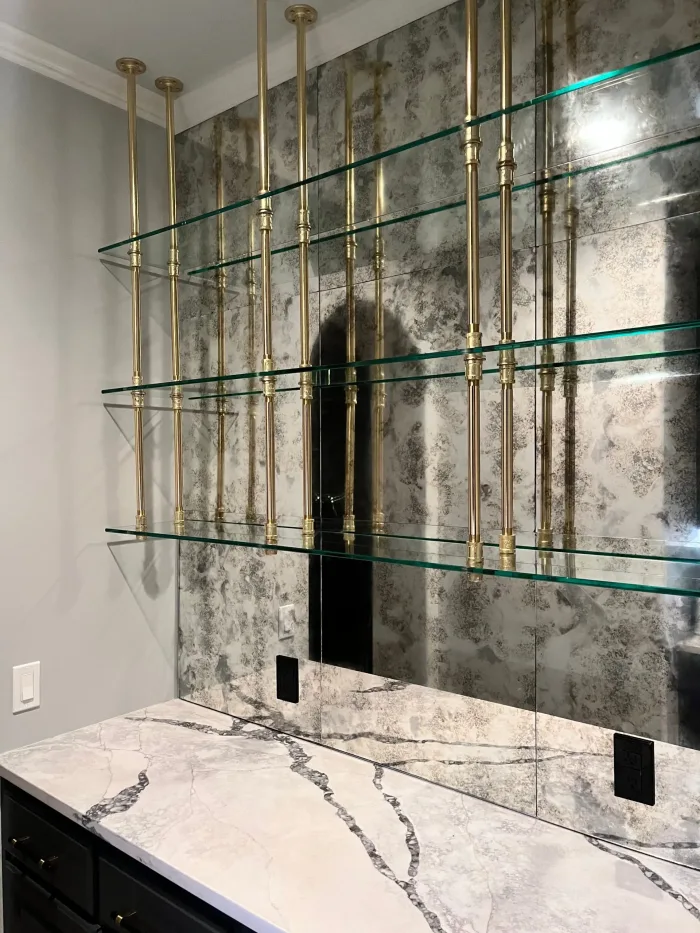 Custom Antique mirror tiles for Brian Patson