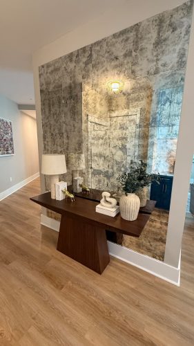 Custom antique mirror wall panels for elegant interior design